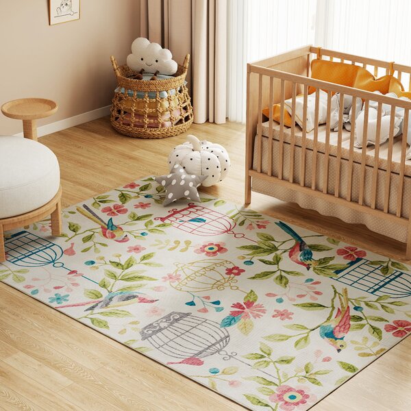 HOMCOM Tappeto Decorato in poliestere, facile da pulire, Antiscivolo, 200x140x1 cm, Multicolore | Aosom Italy