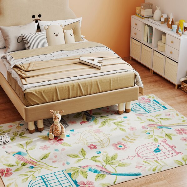 HOMCOM Tappeto Decorato in poliestere, facile da pulire, Antiscivolo, 200x140x1 cm, Multicolore | Aosom Italy