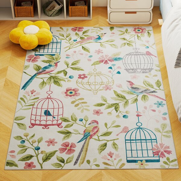 HOMCOM Tappeto Decorato in poliestere, facile da pulire, Antiscivolo, 200x140x1 cm, Multicolore | Aosom Italy