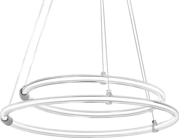 LEDVANCE Decor Aura, apparecchio a sospensione a 2 luci in policarbonato curvo con design a LED e filamento, 21W, 2400 lm, 3000 K, 830 bianco caldo, Click dimmerabile, grigio scuro, plastica (PC), 498 mm, IP20