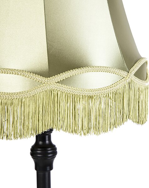 Lampada da terra intelligente nera con paralume Granny verde incl. Wifi A60 - Classico