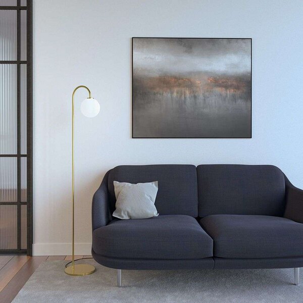 Lampada da terra Herstal, Dorato / Ottone, Soggiorno, Metallo