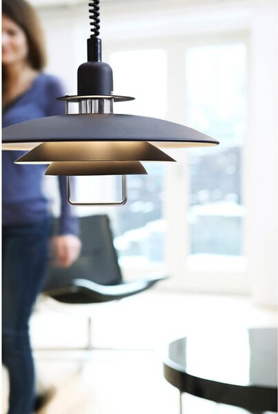 Lampada a sospensione Belid, Nero, Sala da pranzo, Metallo