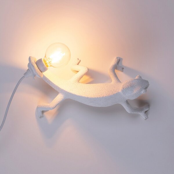 Lampade da tavolo SELETTI, Chameleon Lamp Going Down, Bianco, Soggiorno, Plastica, Design
