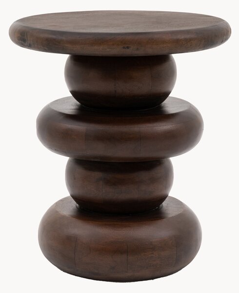 Tavolino rotondo in legno di mango Sculpt