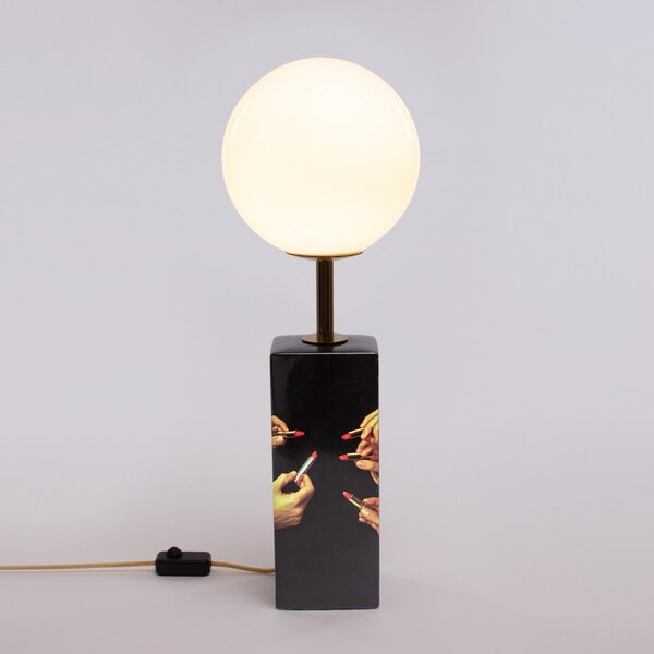 Lampade da tavolo SELETTI, Toiletpaper, dimmerabile, Nero, Soggiorno, Ceramica, Design
