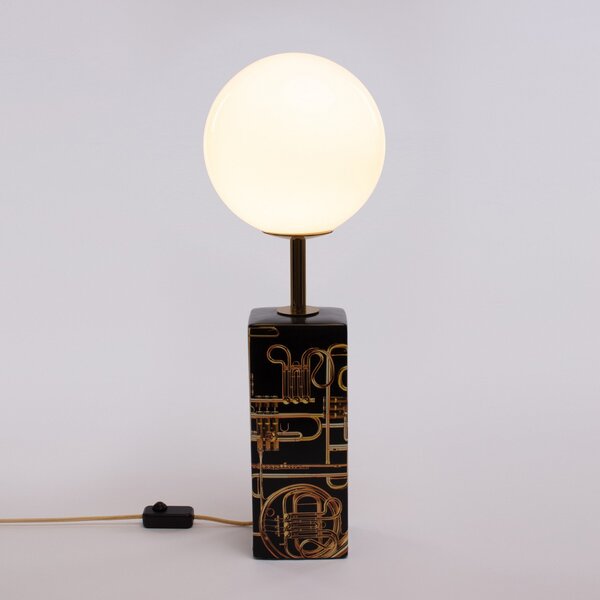 Lampade da tavolo SELETTI, Toiletpaper, dimmerabile, Nero, Soggiorno, Ceramica, Design