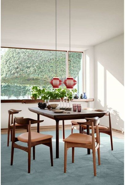 Lampada a sospensione Warm Nordic, Opal Lamella, dimmerabile, Rosso, Sala da pranzo, Metallo, Vintage