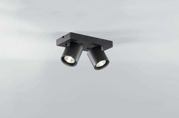 Plafoniera LIGHT-POINT, dimmerabile, Nero, Soggiorno, Alluminio