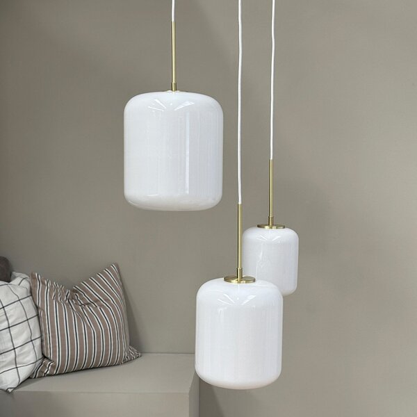 Lampada a sospensione Dyberg Larsen, Silvia, dimmerabile, Bianco, Soggiorno, Vetro, Design