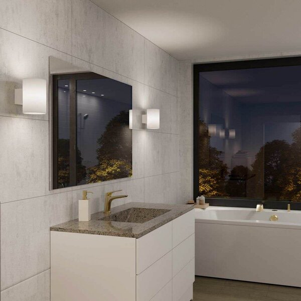Evoke Applique da Parete IP44 Large White/Opale - Herstal