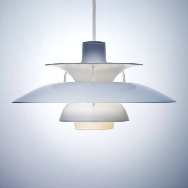 Louis Poulsen Lampada a sospensione PH 5 320, dimmerabile, Blu, Soggiorno / Sala da pranzo, Plastica, Design, Lampada a sospensione