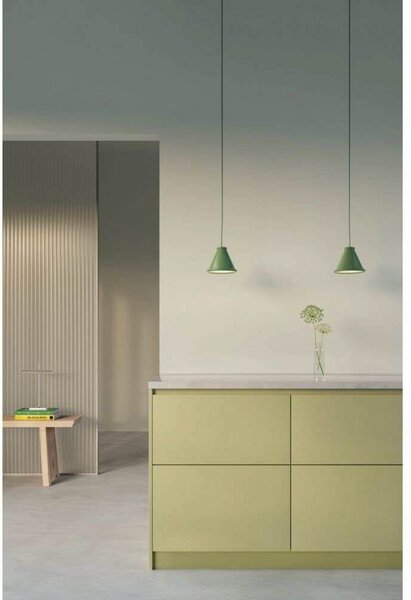 Lampada a sospensione Belid, Verde, Sala da pranzo, Metallo