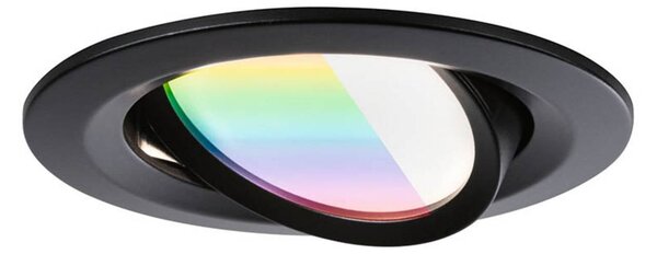 Paulmann LED da incasso Nova Coin Smart nero RGBW set 3 pezzi 8,4 cm Smart, dimmerabile, Nero, Soggiorno / Sala da pranzo, Alluminio, Moderno