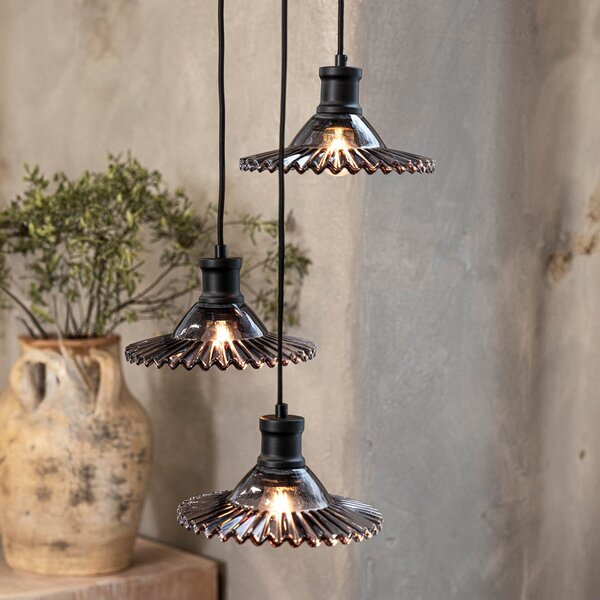 Lampada a sospensione Markslöjd, Novia, dimmerabile, Grigio, Soggiorno, Vetro