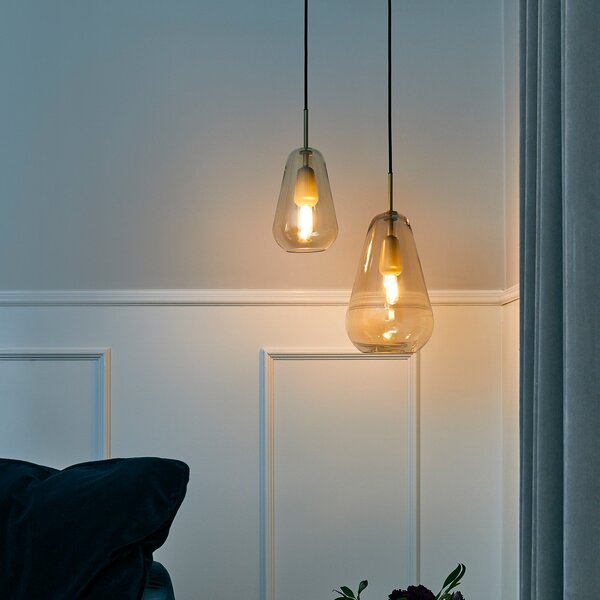 Lampada a sospensione Nuura Aps, Anoli 1, dimmerabile, Dorato / Ottone, Soggiorno, Vetro, Design