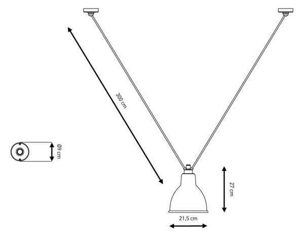 Lampada a sospensione Lampe Gras, Blu, Soggiorno, Metallo