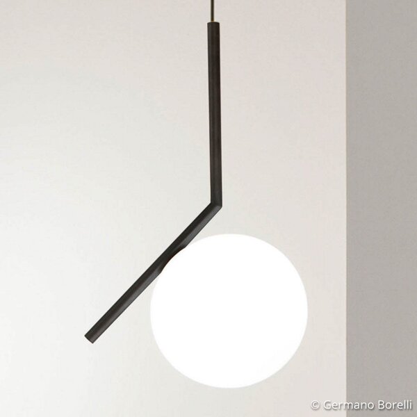 Lampada a sospensione FLOS, IC S1, dimmerabile, Nero, Soggiorno, Vetro, Design