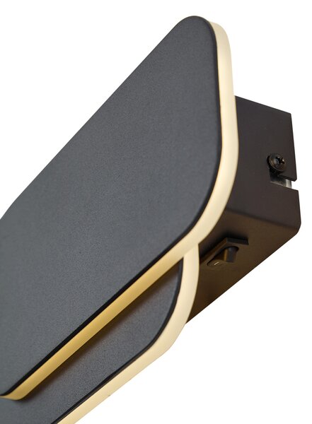 Lampada da parete moderna nera con LED dimmerabile a 3 livelli - Dias