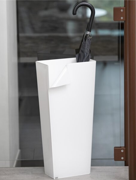 Portaombrelli 28x16.5xh60 cm ECO in plexiglas bicolore con curvatura a mano Bianco