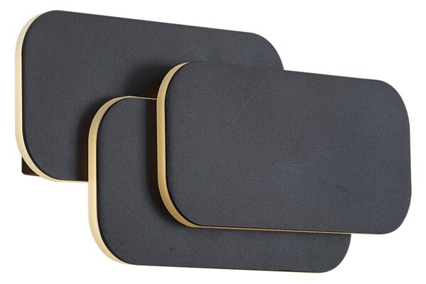 Lampada da parete moderna nera con LED dimmerabile a 3 livelli - Dias