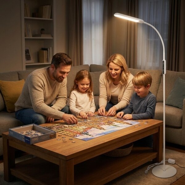 Lampada da terra LED dimmerabile TEILO LED/10W/230V 3000/4000/6500K bianco + telecomando
