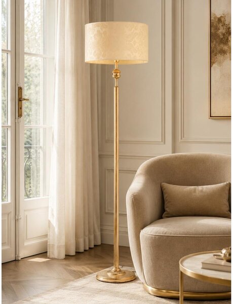 Brilagi - Lampada da terra SAPHIRE 1xE27/15W/230V crema/oro/patina