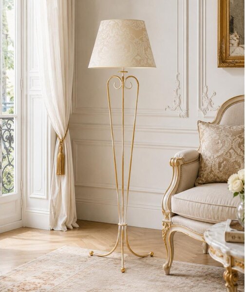Brilagi - Lampada da terra SONIA 1xE27/15W/230V crema/patina