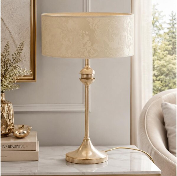 Brilagi - Lampada da tavolo SAPHIRE 1xE27/15W/230V crema/oro/patina