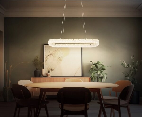 Globo 67387-40 - Lampada a sospensione LED dimmerabile su cavo LAUREL 40W/230V trasparente+telecomando
