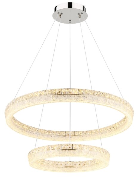 Globo 67387-72 - Lampadario LED dimmerabile a sospensione su cavo LAUREL 72W/230V trasparente+telecomando