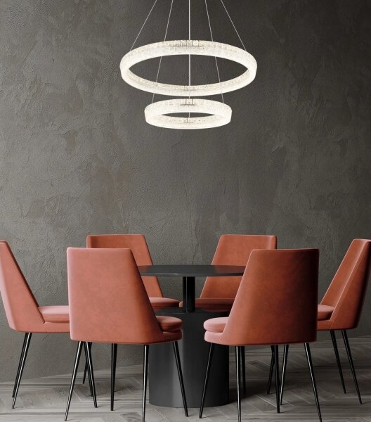 Globo 67387-72 - Lampadario LED dimmerabile a sospensione su cavo LAUREL 72W/230V trasparente+telecomando