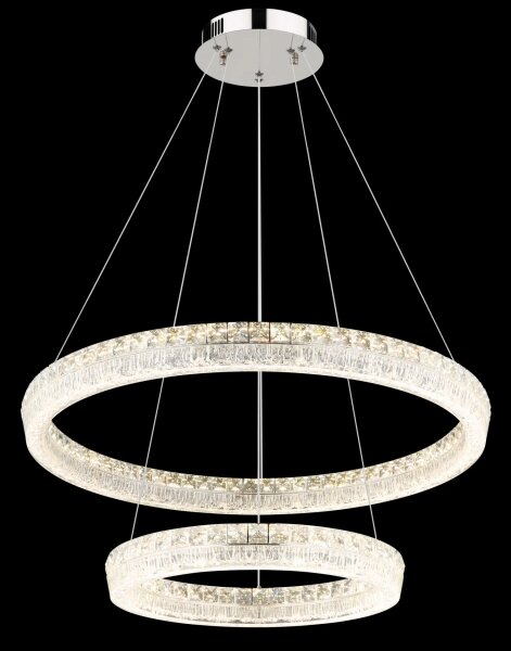 Globo 67387-72 - Lampadario LED dimmerabile a sospensione su cavo LAUREL 72W/230V trasparente+telecomando