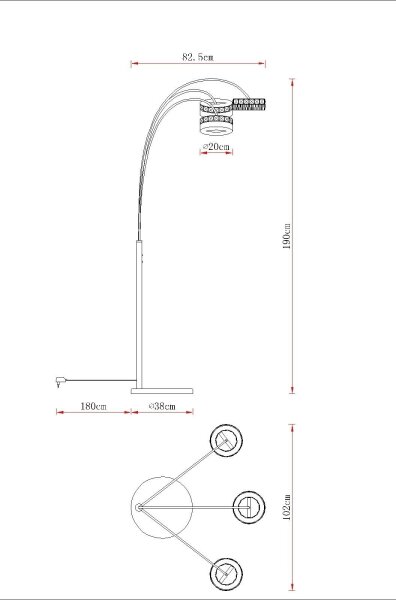 Globo 67387S1 - Lampada da terra LED dimmerabile LAUREL 35W/230V 3000/4000/6000K