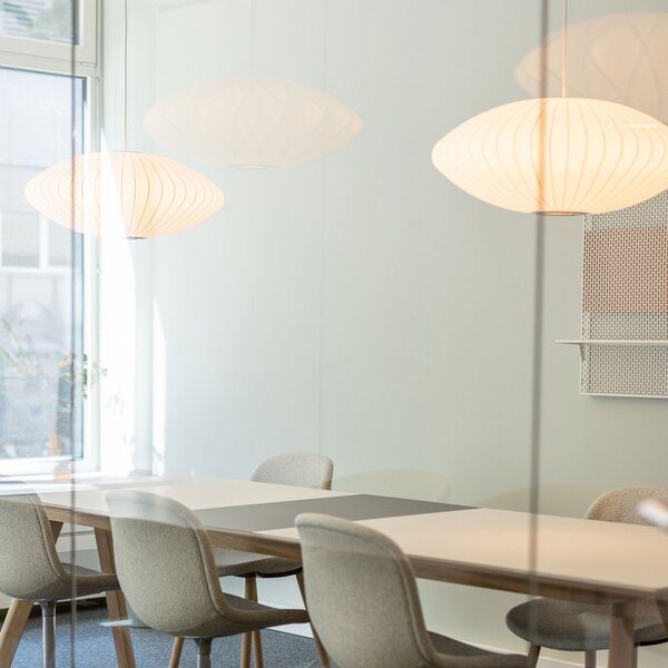 Lampada a sospensione HAY, Nelson Saucer Bubble, dimmerabile, Bianco, Soggiorno, Plastica, Design