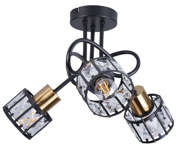 Plafoniera ZAHARA 3xE27/10W/230V nero
