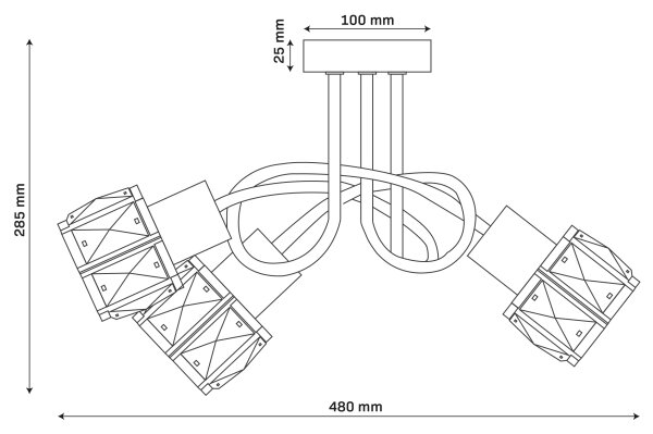 Lampadario da soffitto ZAHARA 3xE27/10W/230V dorato
