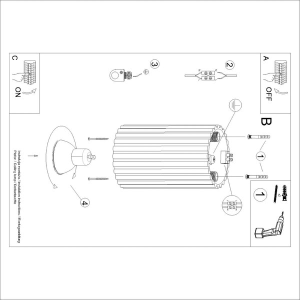 Applique da soffitto GU10 in Alluminio KARBON 10