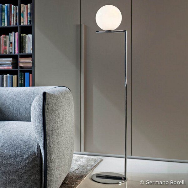 Lampada da terra FLOS, IC F2, dimmerabile, Metallizzato, Soggiorno, Metallo, Design