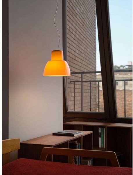 Lampada a sospensione Nemo Lighting, dimmerabile, Arancione, Soggiorno, Vetro