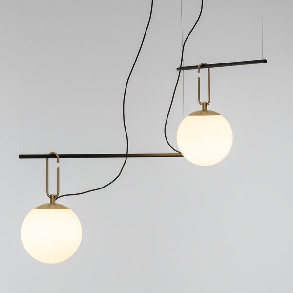 Lampada a sospensione Artemide, nh S3 2, dimmerabile, Dorato / Ottone, Soggiorno, Metallo, Design