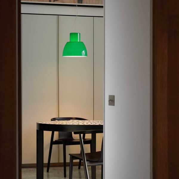 Lampada a sospensione Nemo Lighting, Lorosae, dimmerabile, Verde, Soggiorno, Vetro