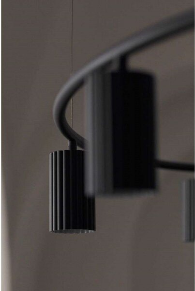 Lampada a sospensione Pholc, Nero, Sala da pranzo, Alluminio