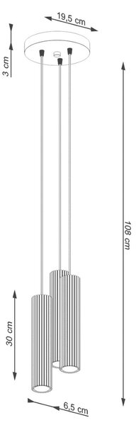 Lampada a Sospensione 3xGU10 in Alluminio KARBON 3P