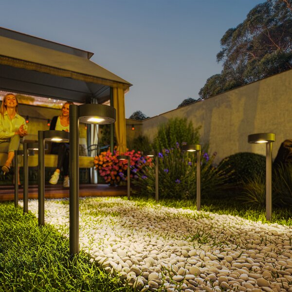 Set 8 Faretti da Esterno a Energia Solare 12x10x46 cm LED a 3000K IP44 in PP Nero