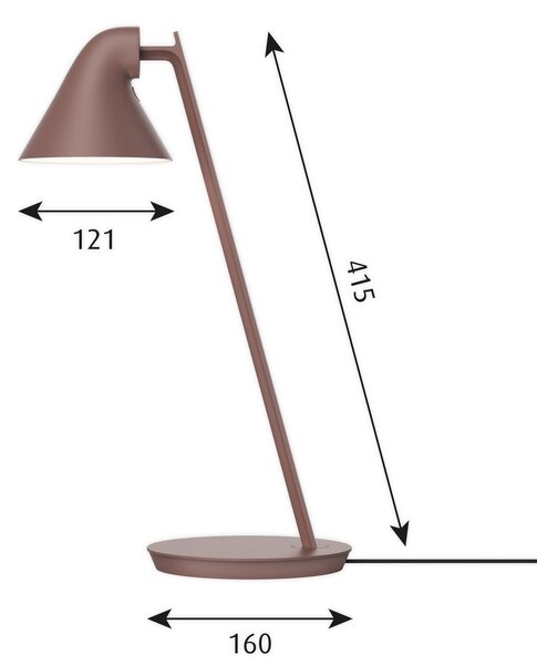 Lampade da tavolo Louis Poulsen, NJP Mini, dimmerabile, Rosa / Rosé, Soggiorno, Metallo, Design