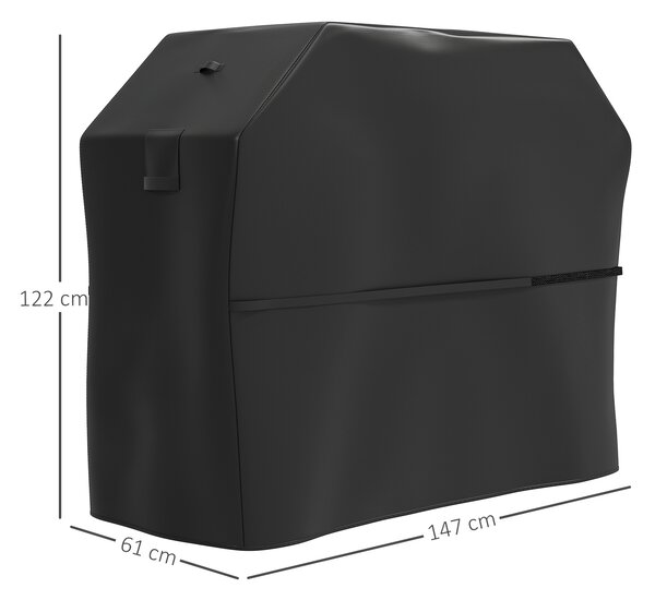 Outsunny Copertura per Barbecue Impermeabile in Tessuto Oxford 600D UPF30+ e Antivento, 147x61x122 cm, Nero | Aosom Italy