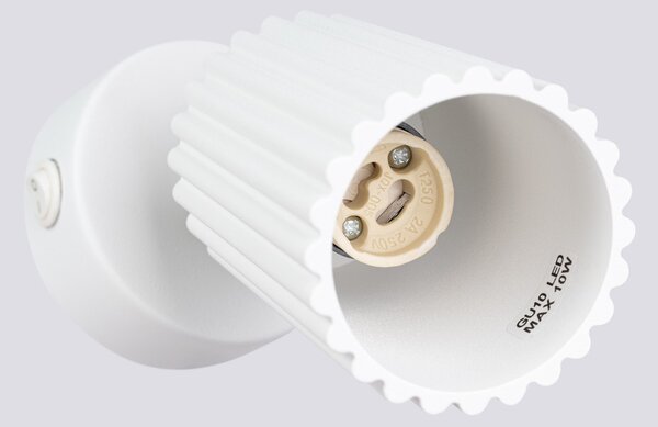 Applique da Parete GU10 in Alluminio con Interruttore KARBON