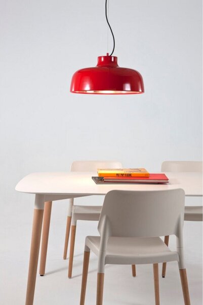Lampada a sospensione Santa & Cole, dimmerabile, Rosso, Sala da pranzo, Alluminio