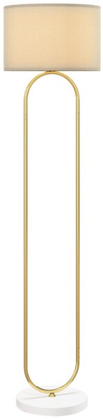 Lampada da Terra Moderna Design ad Arco Ø38x156 cm in Metallo e Tessuto Oro